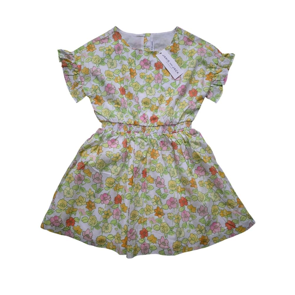 NWT Janie and Jack Floral Cotton Dress Size 5